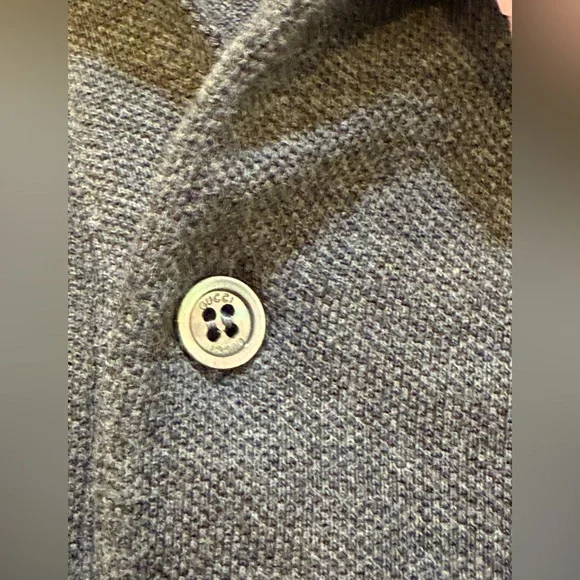 Gucci Mens Grey Long Sleeve Quarter Button Polo XXL - Picture 6 of 9